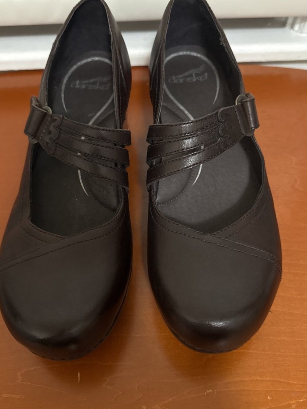 Dansko Wedge Comfort Mary Jane Black Walking Casual Leather Shoes 10.5 Womens 41